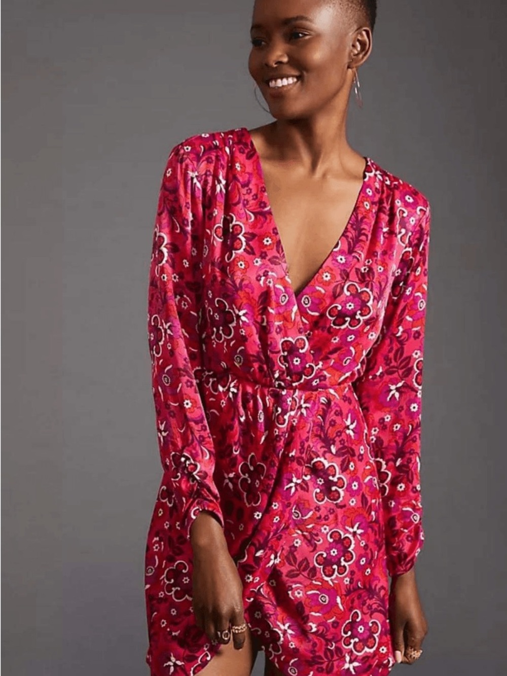Anthropologie Maeve Wrap-Front mini Dress